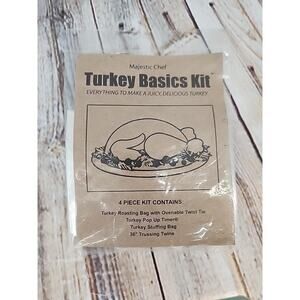 Thanksgiving Turkey Basics 4 Piece Kit Roasting Bag Timer Stuffing Bag Twine